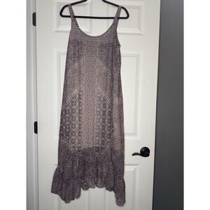 ZoZo Aztec Print Shark Bite Midi Tank Dress Large  Print